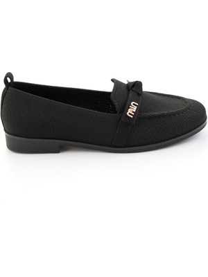 Bambi Siyah  Kadın Loafer Ayakkabı K01327025182