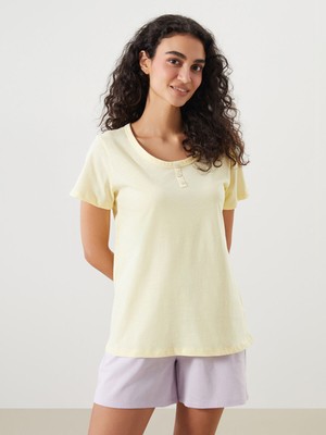 Lc Waikiki Yeni Sezon Bisiklet Yaka Kadın Pijama Üstü