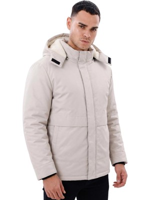 Freemen Erkek Çıkma Kapüşon Kürklü Su ve Rüzgar Geçirmez Kol Ucu Ribanalı Mont