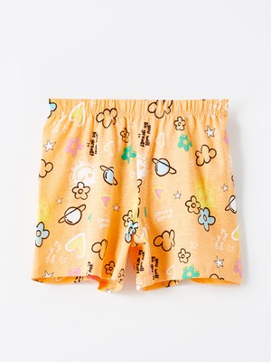 Lc Waikiki Yeni Sezon Beli Lastikli Baskılı Kız Çocuk Pijama Şort