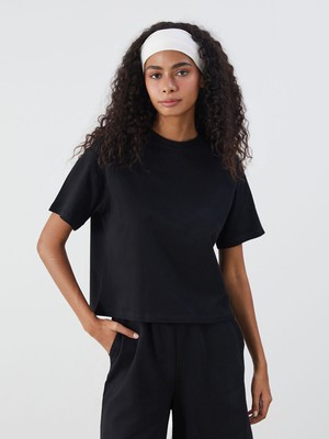 Lc Waikiki Yeni Sezon Bisiklet Yaka Oversize Kadın Tişört