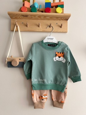 Junies Baby Aslan Baskılı Ikili Takım