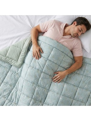 Othello Kullanımı Kolay Tek Kişilik Yorgan 155X215 cm Yeşil - Dormio Bloom Serisi