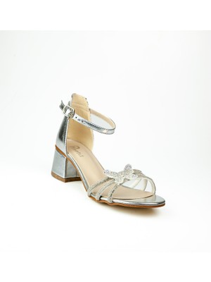 Minican 500 Gümüş Kız Çocuk Abiye Ayakkabı