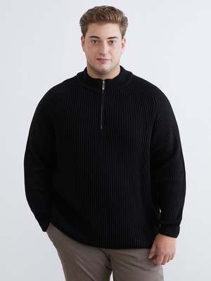 Lc Waikiki Yeni Sezon Büyük Beden Dik Yaka Erkek Triko Kazak