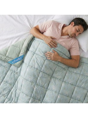 Othello Kullanımı Kolay Çift Kişilik Yorgan 195X215 cm Yeşil - Dormio Bloom Serisi