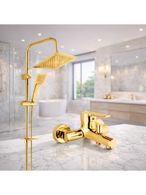 Gold Robot Duş Seti ve Banyo Bataryası Musluğu Çeşmesi Garantili Yerli Üretim