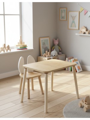 hepeğitim Ahşap Ders Çalışma Masası - Çocuk Aktivite Masası