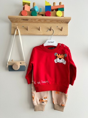 Junies Baby Aslan Baskılı Ikili Takım