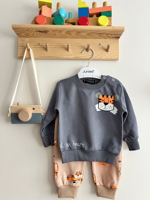 Junies Baby Aslan Baskılı Ikili Takım