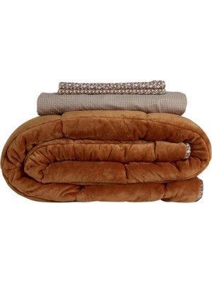 Othello Çift Kişilik Çift Taraflı Welsoft Comforter Yorgan Seti Orange 195X215 cm - Dormio Soft Trigo Serisi