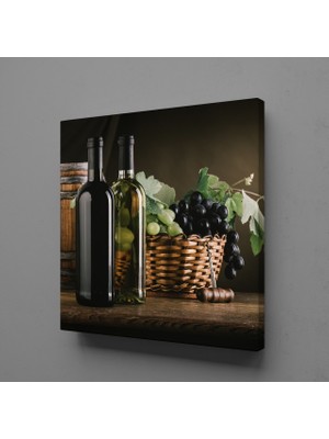 Technopa ŞARAPLAR VE ÜZÜM KANVAS TABLO - 30x30cm