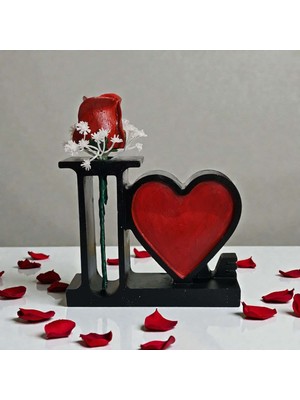 Kelebek Rüyası Sanat Atölyesi Kalp Detaylı Love Vazo-Çiçek ,hediyelik ,sevgililer Günü ,dekor , Mumluk