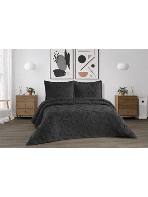 D'niss Home Kalp Desen 3 Parça Çift Kişilik Yatak Örtüsü