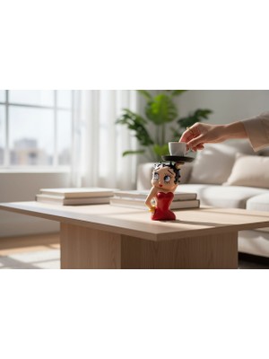 Kelebek Rüyası Sanat Atölyesi Betty Boop Tepsili Sunumluk , Lokumluk ,kahve ,dekor , Hediyelik