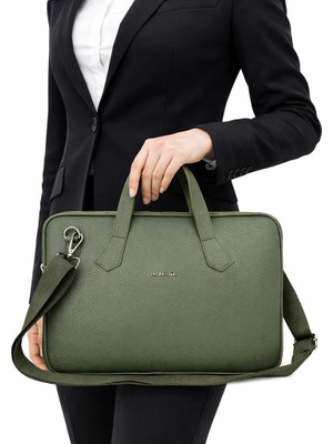 Derise Club Kadın Haki Renk Evrak Çantası 13,6 inç Laptop Çantası