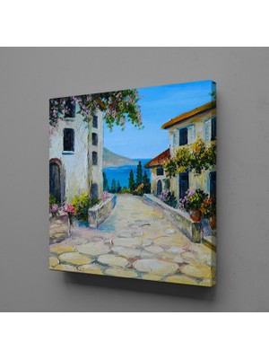 Technopa DENİZ VE TAŞTAN EVLER KANVAS TABLO - 25x25cm