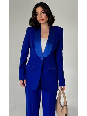 Vuntal Butik Saten Şal Yakalı Ikili Takım Blazer