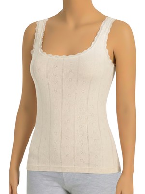 Öts Kadın Atlet Ribana Jakarlı (%100 Pamuk)