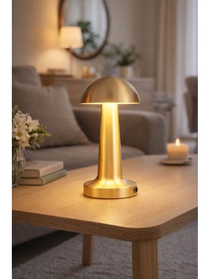 Nasyonel Toys Dokunmatik Şarjlı Masa Lambası – Gold Renk Modern Abajur
