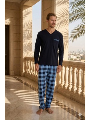 Kly %100 Pamuk Erkek O.yaka Pijama Takımı Şık Tasarım