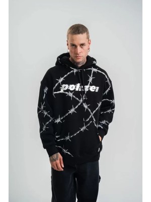 Çamaşır Kenti Polızeı Premium Kalite Kapşonlu Varak ve Pano Baskılı Sweatshirt