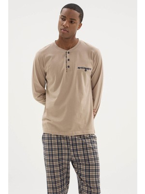 Kly %100 Pamuk Yeni Sezon Midi Yaka Modern Tasarım Pijama Takım