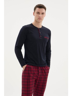 Kly %100 Pamuk Yeni Sezon Midi Yaka Modern Tasarım Pijama Takım