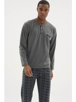 Kly %100 Pamuk Yeni Sezon Midi Yaka Modern Tasarım Pijama Takım