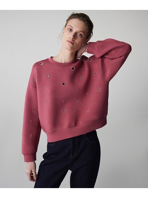 İpekyol Strass taşlı cutout sweatshirt IS1260091021026