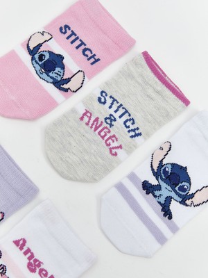 Lc Waikiki Yeni Sezon Stitch ve Angel Desenli Kız Çocuk Patik Çorap 5'li