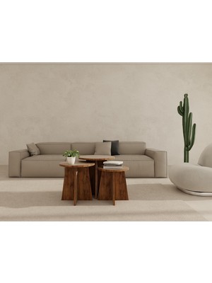 MasifMarket Mantar Üçlü Zigon Sehpa Amalfi  Renk