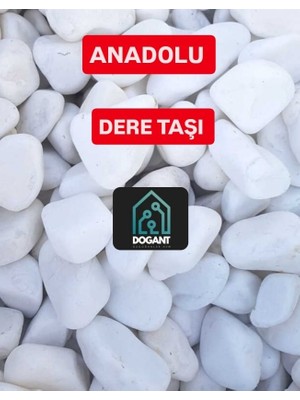 Dogant Beyaz Dolomit Taş 1 kg  Dere Çakıl Taşı Bahçe Peyzaj Süs Taşı Saksı Teraryum Akvaryum Taşı