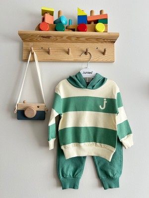 Junies Baby Çizgi Baskılı Ikili Takım