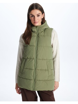 Lc Waikiki Yeni Sezon Kadın Kapüşonlu Düz Şişme Yelek