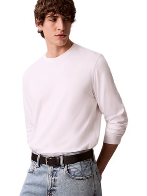 Calvin Klein LV04LD227G Ls Supima Interlock Solide Erkek Tişört