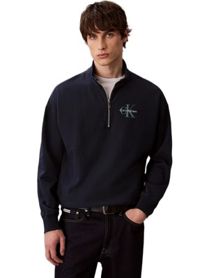 Calvin Klein LV04RD236 Ls Premium Terry Micro Monologo Erkek Sweatshirt