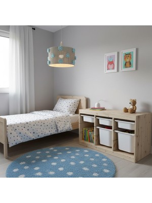 Makrome Mavi Papatyalı Çocuk Avize