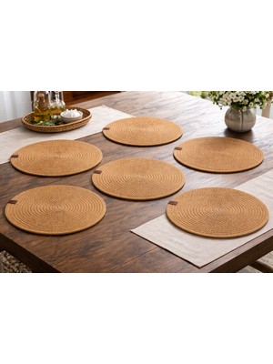 Ecem Home 6'lı Örme Hasır Supla Seti