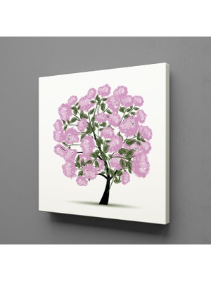 Technopa PEMBE YAPRAKLI AĞAÇ KANVAS TABLO - 40x40cm