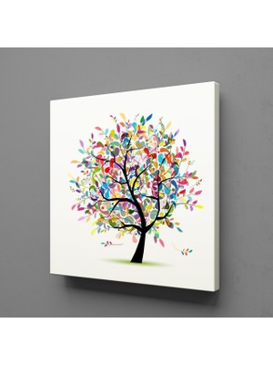 Technopa RENKLİ AĞAÇ KANVAS TABLO - 30x30cm