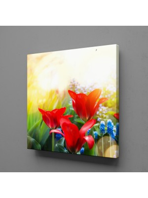 Technopa KIRMIZI ÇİÇEKLER KANVAS TABLO - 100x100cm