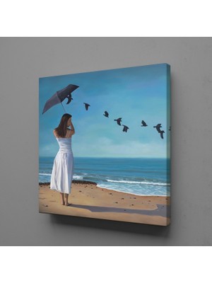 Technopa KADIN VE KUŞLAR KANVAS TABLO - 130x130cm