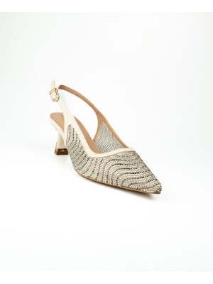 Babalı Alos 9518 Ten Kısa Topuklu Abiye Kadın Ayakkabı