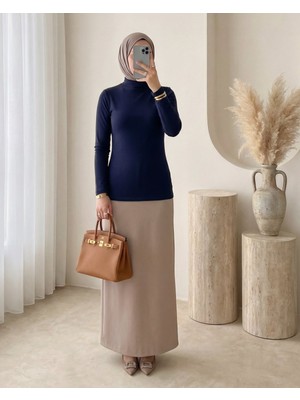 Modamorfo Dik Yaka Uzun Kol Içlik Bluz -Laci