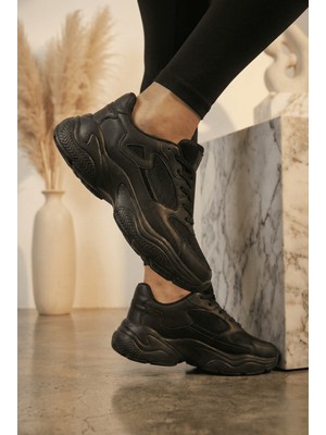 Zerenyus ZRN-152 Premium Ortopedik Siyah Kadın Sneaker