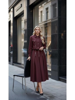 Gala Stil Gala Üstü Ceket Etekli Kadın Takımı