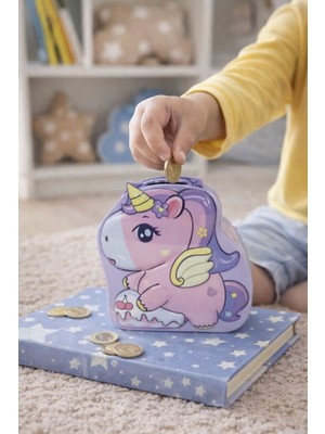 Nasyonel Toys Unicorn Figürlü Kumbara – Çocuklar Için Sevimli Kanatlı Para Biriktirme Kumbarası
