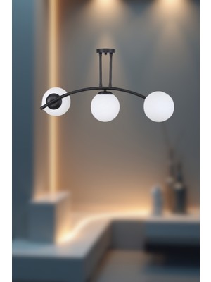 Ronisu Aydınlatma Zenlux Sarkıt 3'li Camlı Avize - Şık Tasarımlı Modern Avize