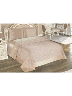 D'niss Home Selin 6 Parça Fransız Dantelli Çift Kişilik Pike Takımı